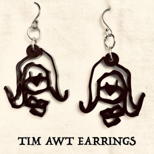Tim Awt Earrings - Cyclopes - Black Acrylic
